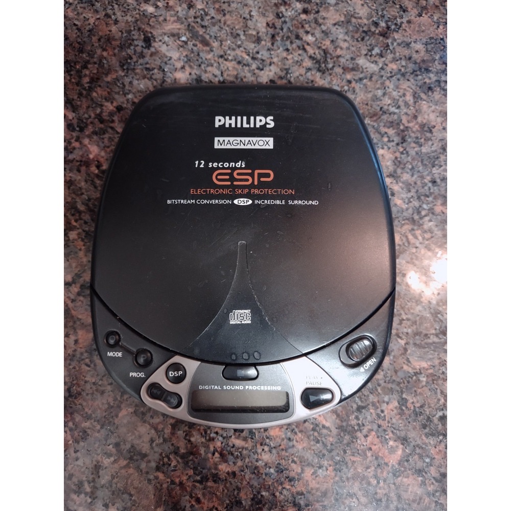 Philips Magnavox Portable CD Player AZ7333/17 12 Sec ESP Digital Sound...
